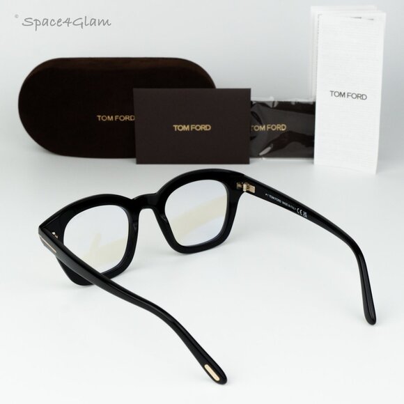 Tom Ford Women Eyeglasses Black Blue Light Block Square FT5961-B 001 BRAND NEW